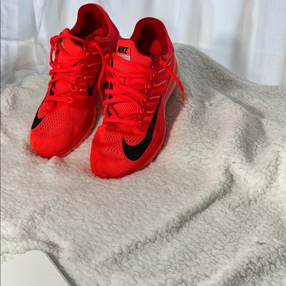 Nike bright orange/pink Athletic Sneakers with Black Swoosh